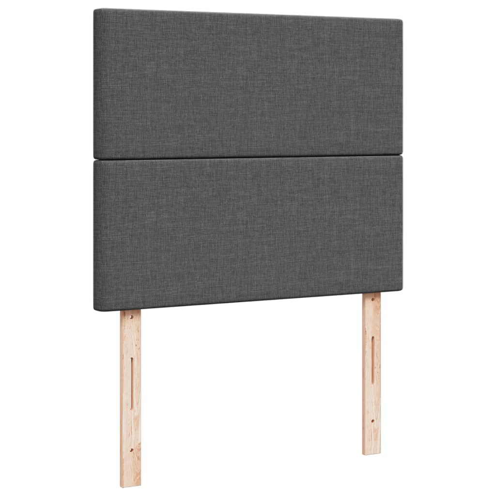 Sommier à lattes de lit avec matelas gris foncé 120x190cm tissu - XIOS