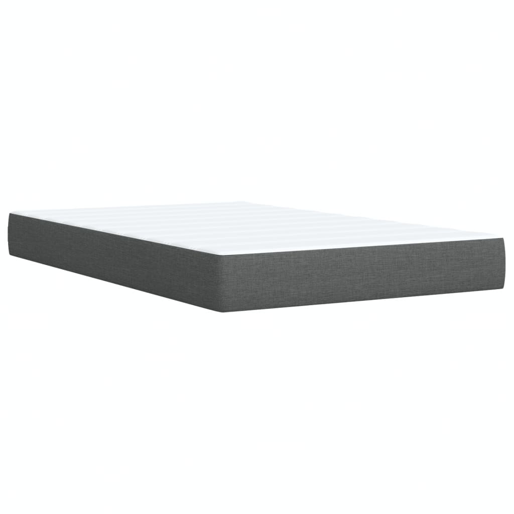 Sommier à lattes de lit avec matelas gris foncé 120x190cm tissu - XIOS