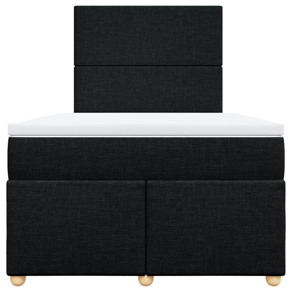 Sommier à lattes de lit avec matelas noir 120x190 cm tissu - XIOS