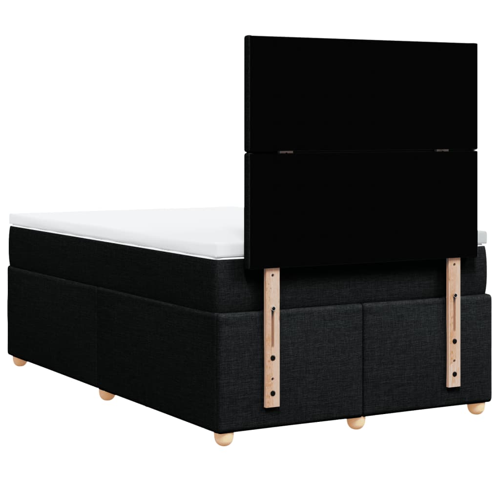 Sommier à lattes de lit avec matelas noir 120x190 cm tissu - XIOS