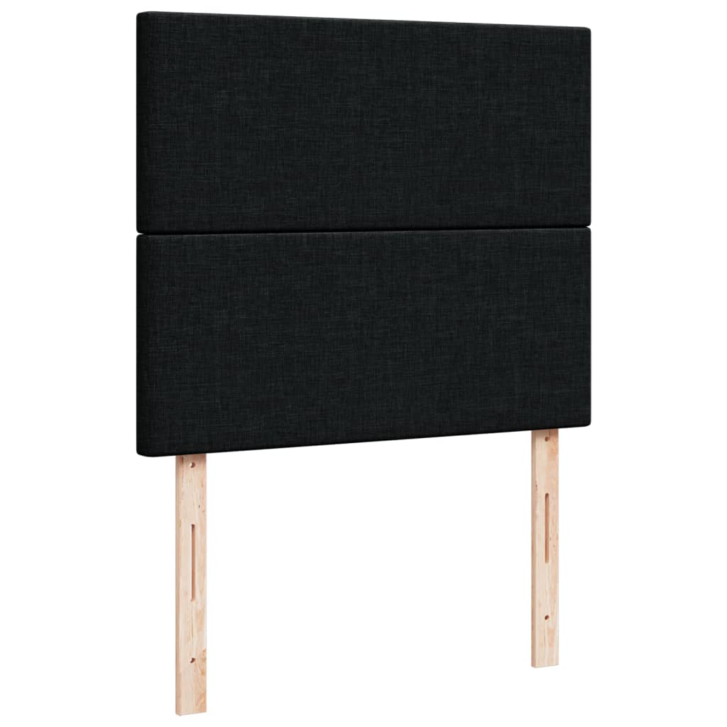 Sommier à lattes de lit avec matelas noir 120x190 cm tissu - XIOS