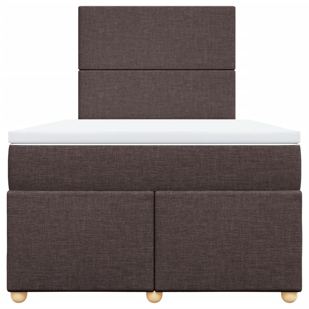 Sommier à lattes de lit et matelas marron foncé 120x190cm tissu - XIOS