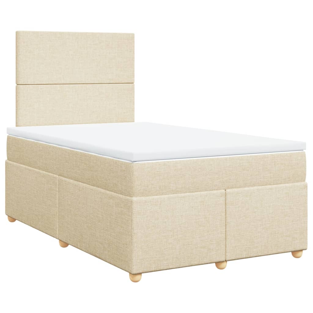 Sommier à lattes de lit avec matelas crème 120x190 cm tissu - XIOS