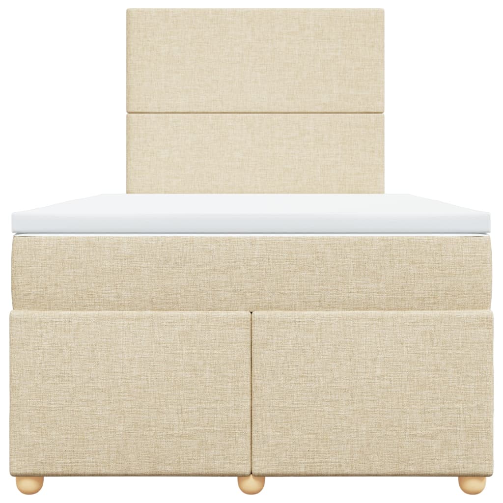 Sommier à lattes de lit avec matelas crème 120x190 cm tissu - XIOS