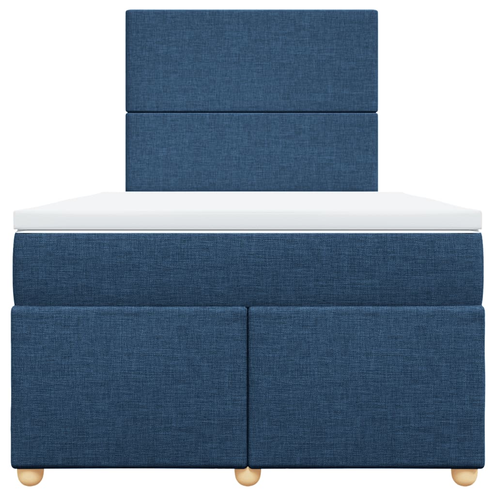 Sommier à lattes de lit avec matelas bleu 120x190 cm tissu - XIOS