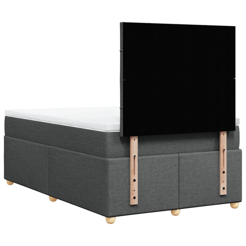 Sommier à lattes de lit avec matelas gris foncé 120x190cm tissu - XIOS