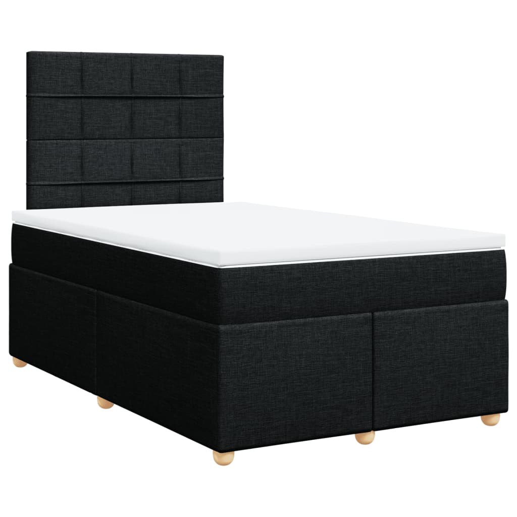 Sommier à lattes de lit avec matelas noir 120x190 cm tissu - XIOS