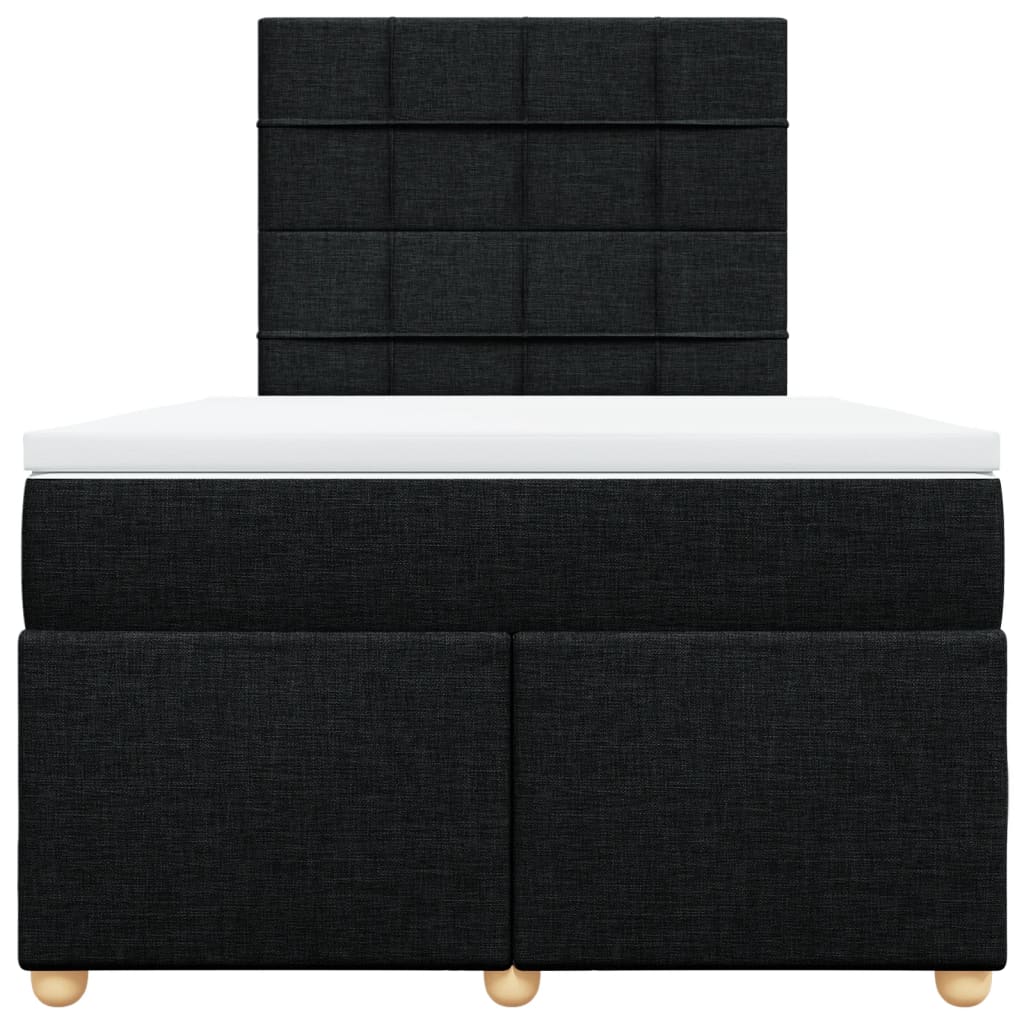 Sommier à lattes de lit avec matelas noir 120x190 cm tissu - XIOS