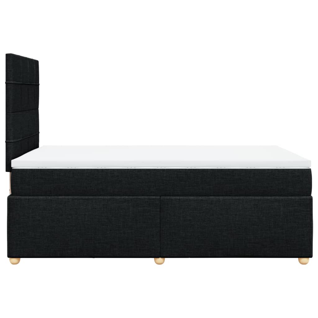 Sommier à lattes de lit avec matelas noir 120x190 cm tissu - XIOS