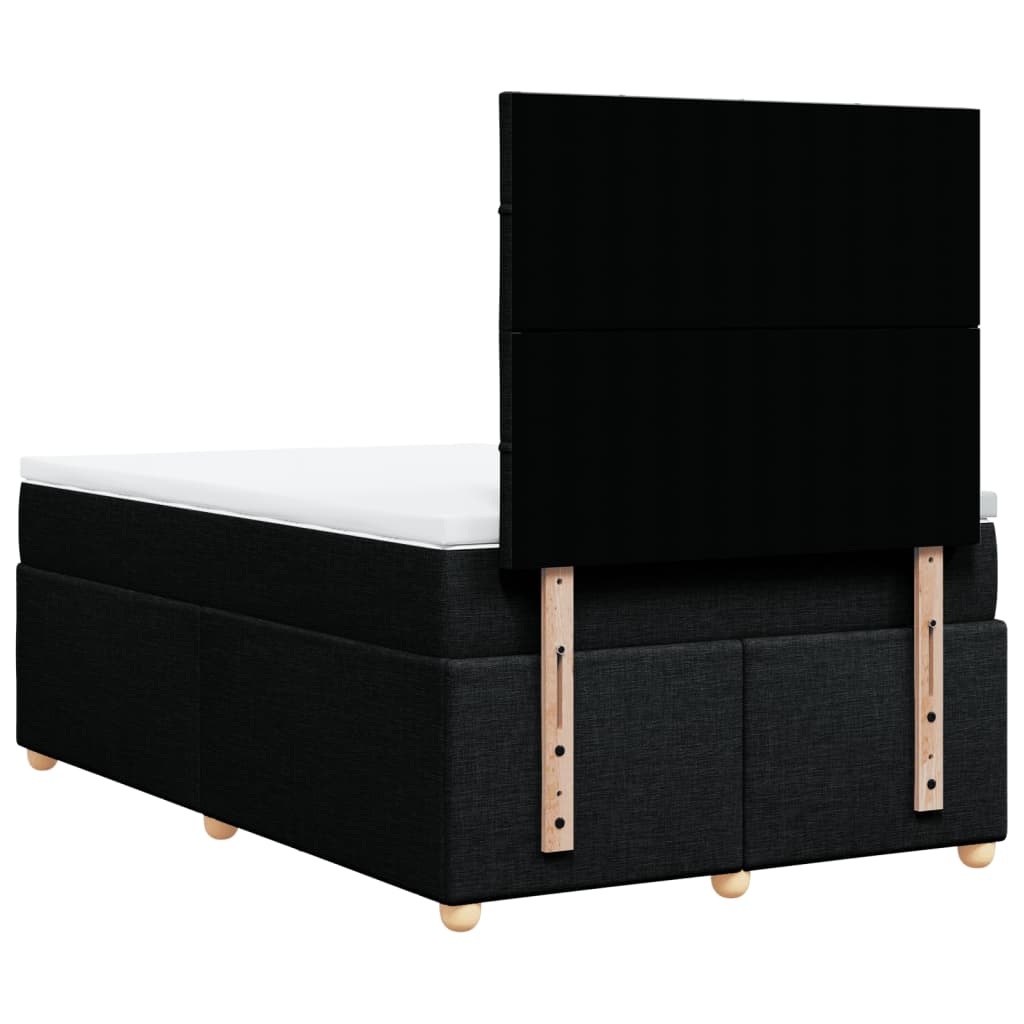 Sommier à lattes de lit avec matelas noir 120x190 cm tissu - XIOS
