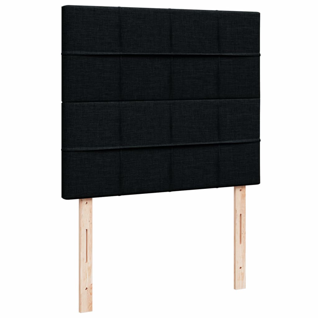 Sommier à lattes de lit avec matelas noir 120x190 cm tissu - XIOS