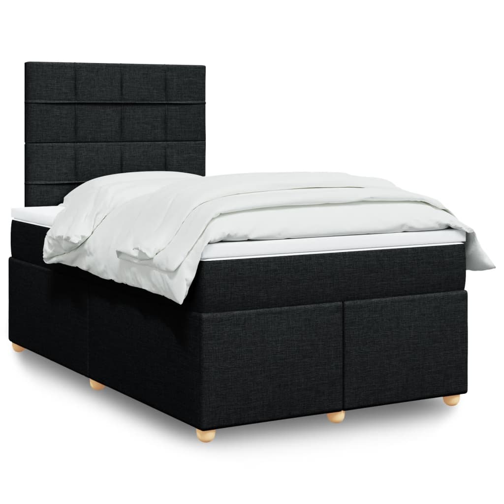 Sommier à lattes de lit avec matelas noir 120x190 cm tissu - XIOS