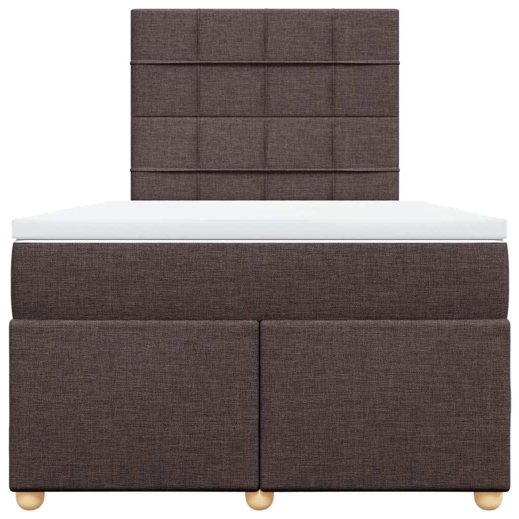 Sommier à lattes de lit et matelas marron foncé 120x190cm tissu - XIOS