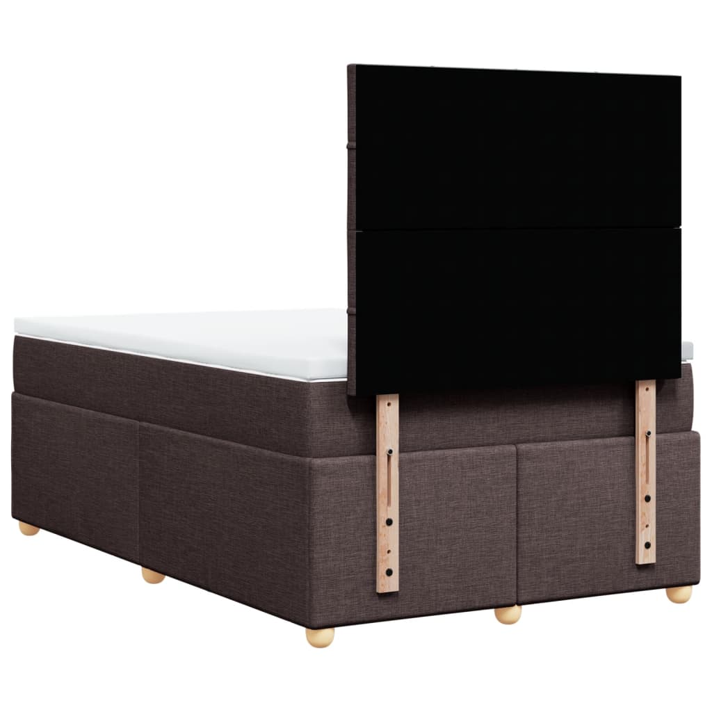 Sommier à lattes de lit et matelas marron foncé 120x190cm tissu - XIOS