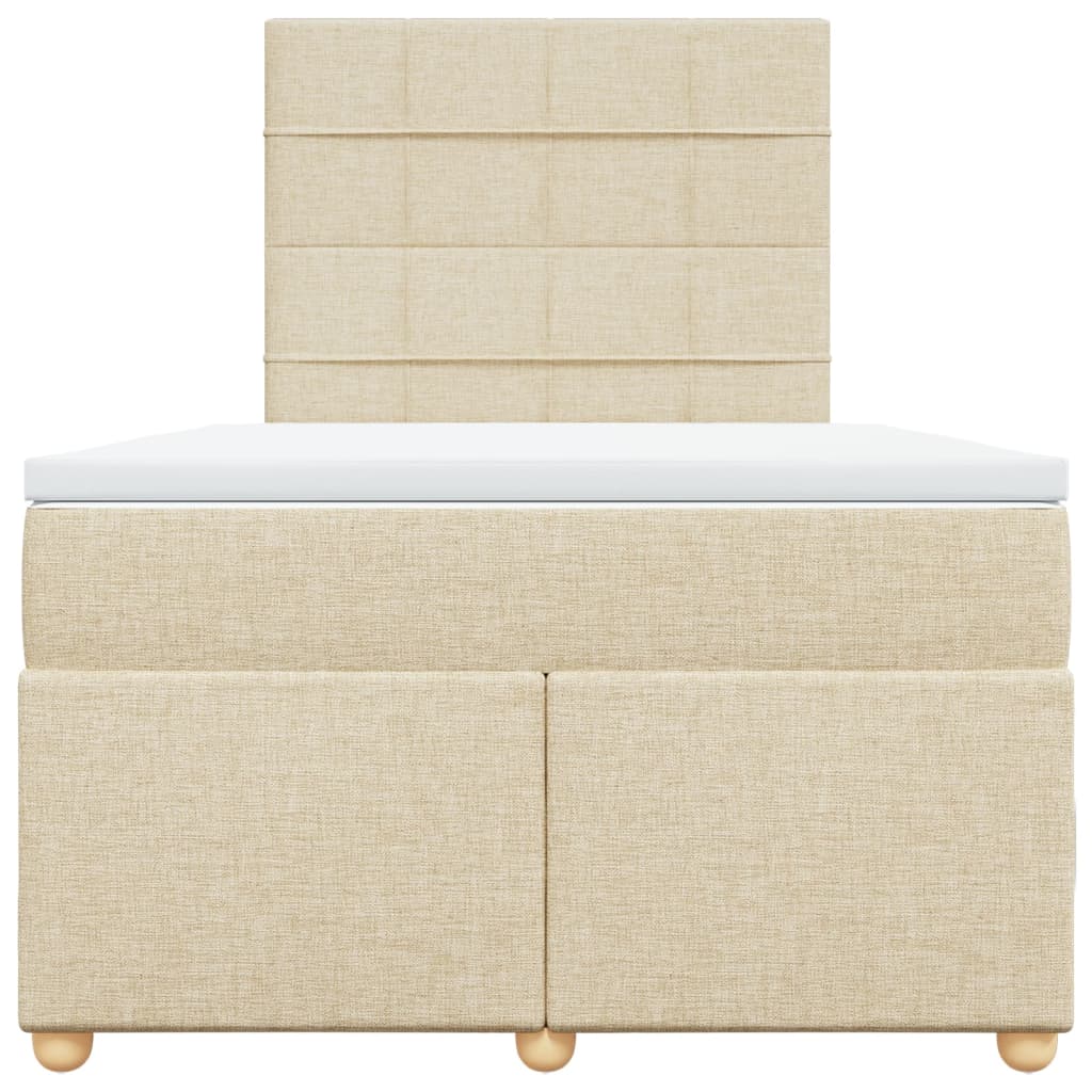 Sommier à lattes de lit avec matelas crème 120x190 cm tissu - XIOS