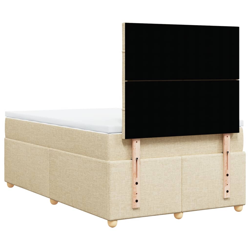 Sommier à lattes de lit avec matelas crème 120x190 cm tissu - XIOS
