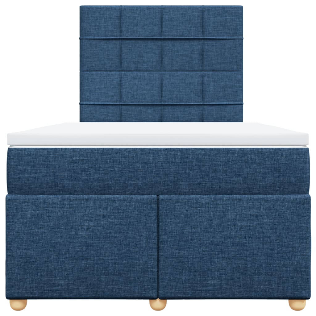 Sommier à lattes de lit avec matelas bleu 120x190 cm tissu - XIOS