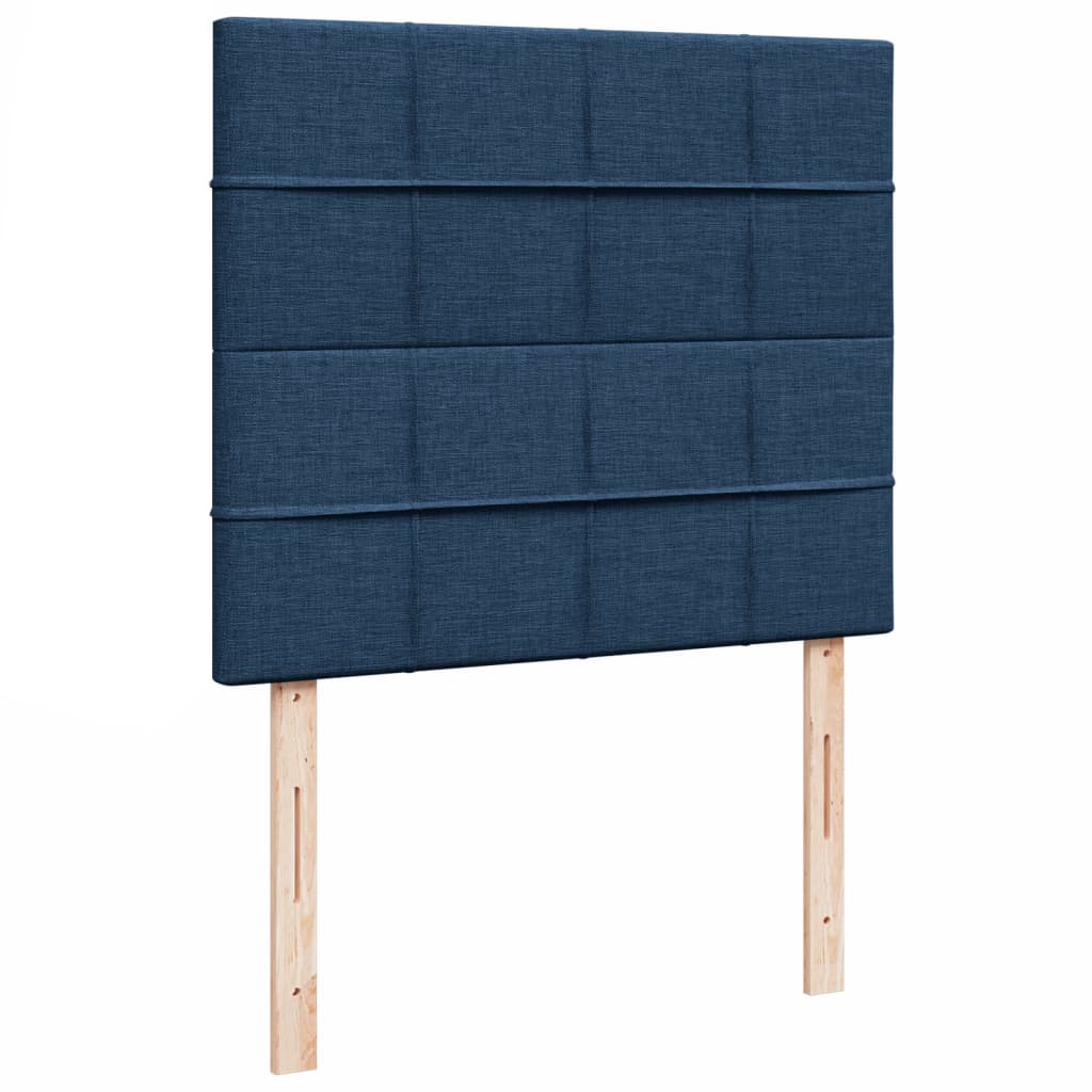 Sommier à lattes de lit avec matelas bleu 120x190 cm tissu - XIOS