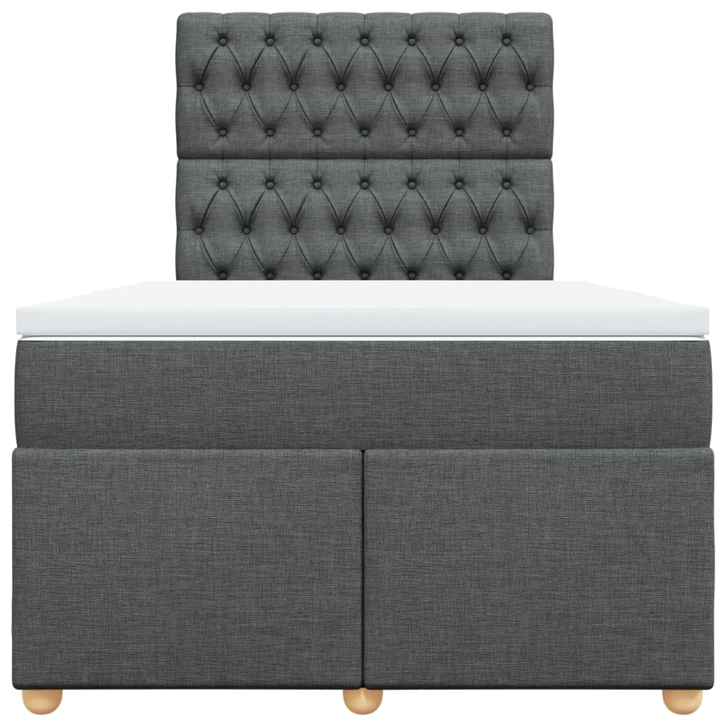Sommier à lattes de lit avec matelas gris foncé 120x190cm tissu - XIOS