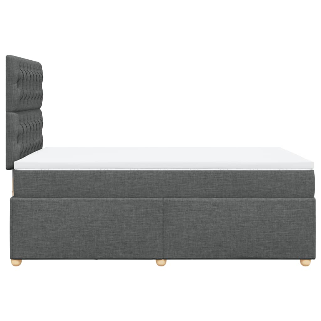 Sommier à lattes de lit avec matelas gris foncé 120x190cm tissu - XIOS