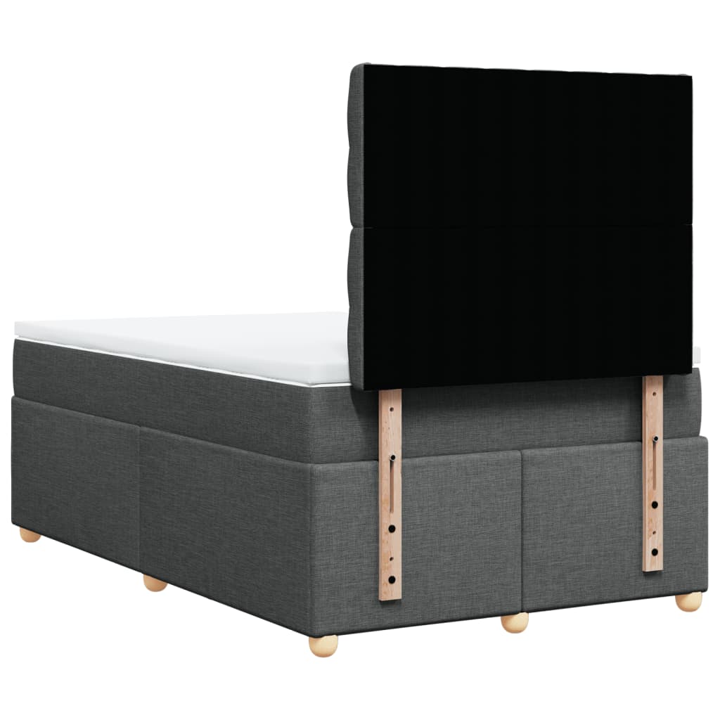 Sommier à lattes de lit avec matelas gris foncé 120x190cm tissu - XIOS