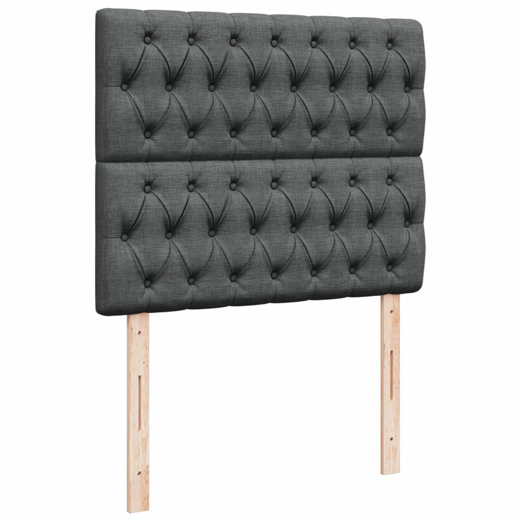 Sommier à lattes de lit avec matelas gris foncé 120x190cm tissu - XIOS