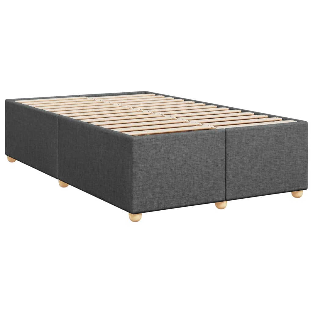 Sommier à lattes de lit avec matelas gris foncé 120x190cm tissu - XIOS