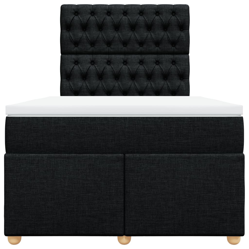 Sommier à lattes de lit avec matelas noir 120x190 cm tissu - XIOS