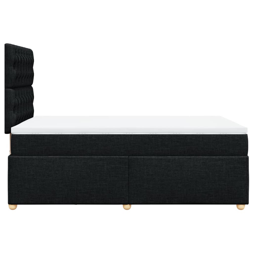 Sommier à lattes de lit avec matelas noir 120x190 cm tissu - XIOS