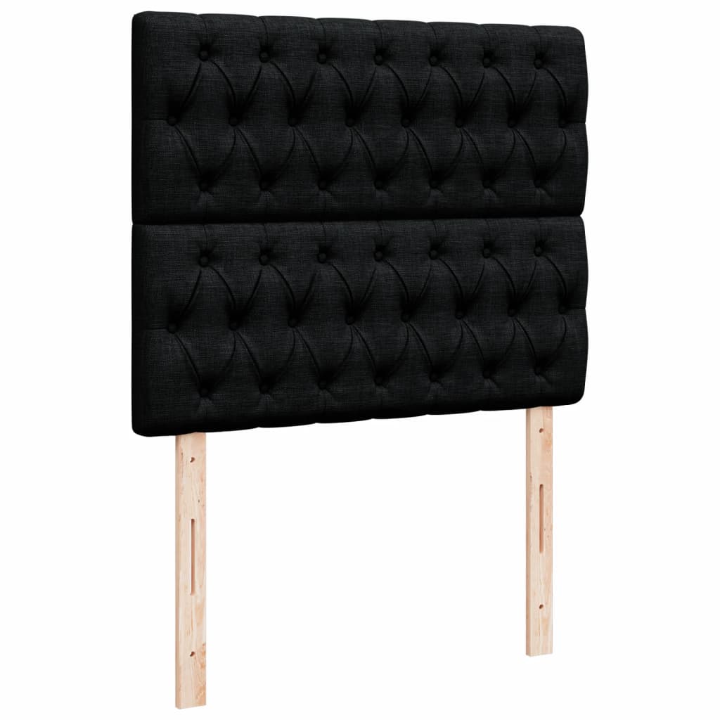 Sommier à lattes de lit avec matelas noir 120x190 cm tissu - XIOS
