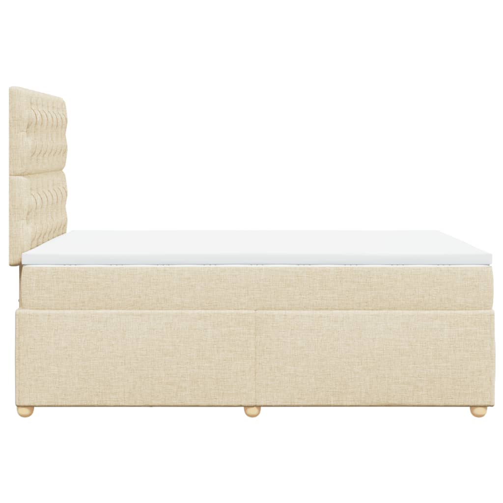 Sommier à lattes de lit avec matelas crème 120x190 cm tissu - XIOS