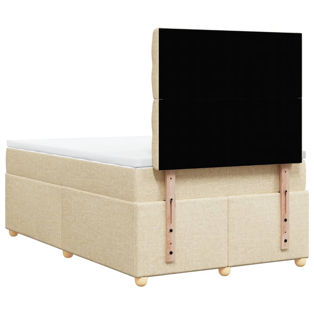 Sommier à lattes de lit avec matelas crème 120x190 cm tissu - XIOS
