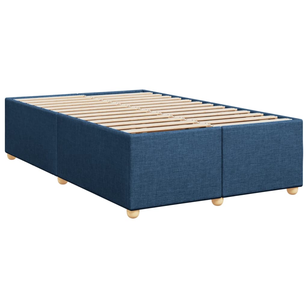 Sommier à lattes de lit avec matelas bleu 120x190 cm tissu - XIOS