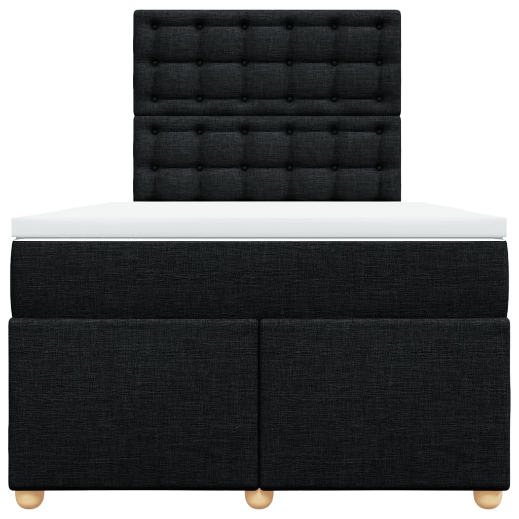 Sommier à lattes de lit avec matelas noir 120x190 cm tissu - XIOS