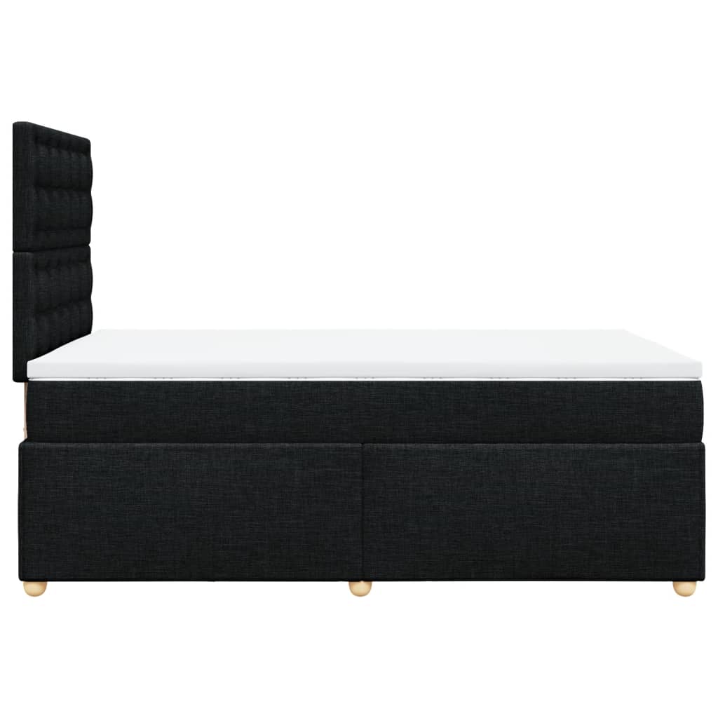 Sommier à lattes de lit avec matelas noir 120x190 cm tissu - XIOS