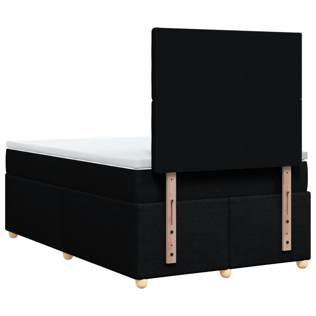 Sommier à lattes de lit avec matelas noir 120x190 cm tissu - XIOS