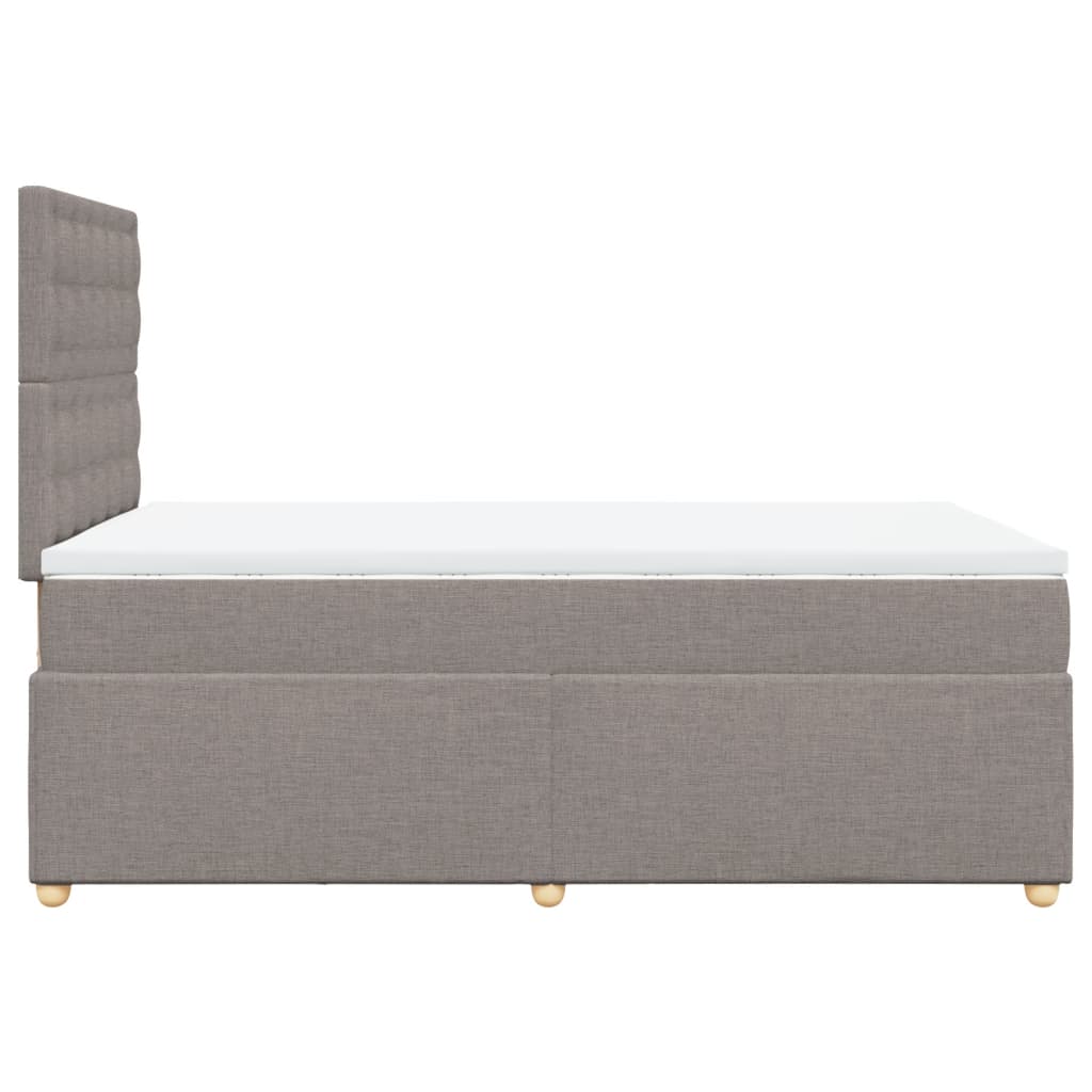 Sommier à lattes de lit avec matelas taupe 120x190 cm tissu - XIOS