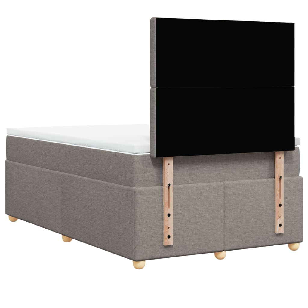 Sommier à lattes de lit avec matelas taupe 120x190 cm tissu - XIOS