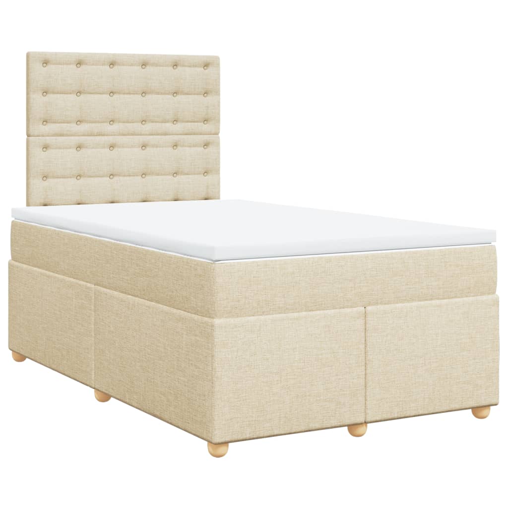 Sommier à lattes de lit avec matelas crème 120x190 cm tissu - XIOS