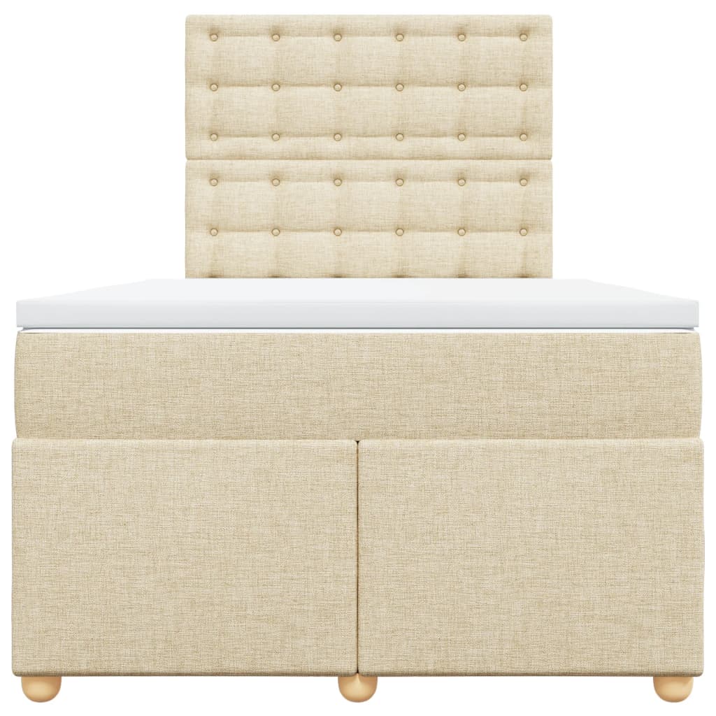Sommier à lattes de lit avec matelas crème 120x190 cm tissu - XIOS