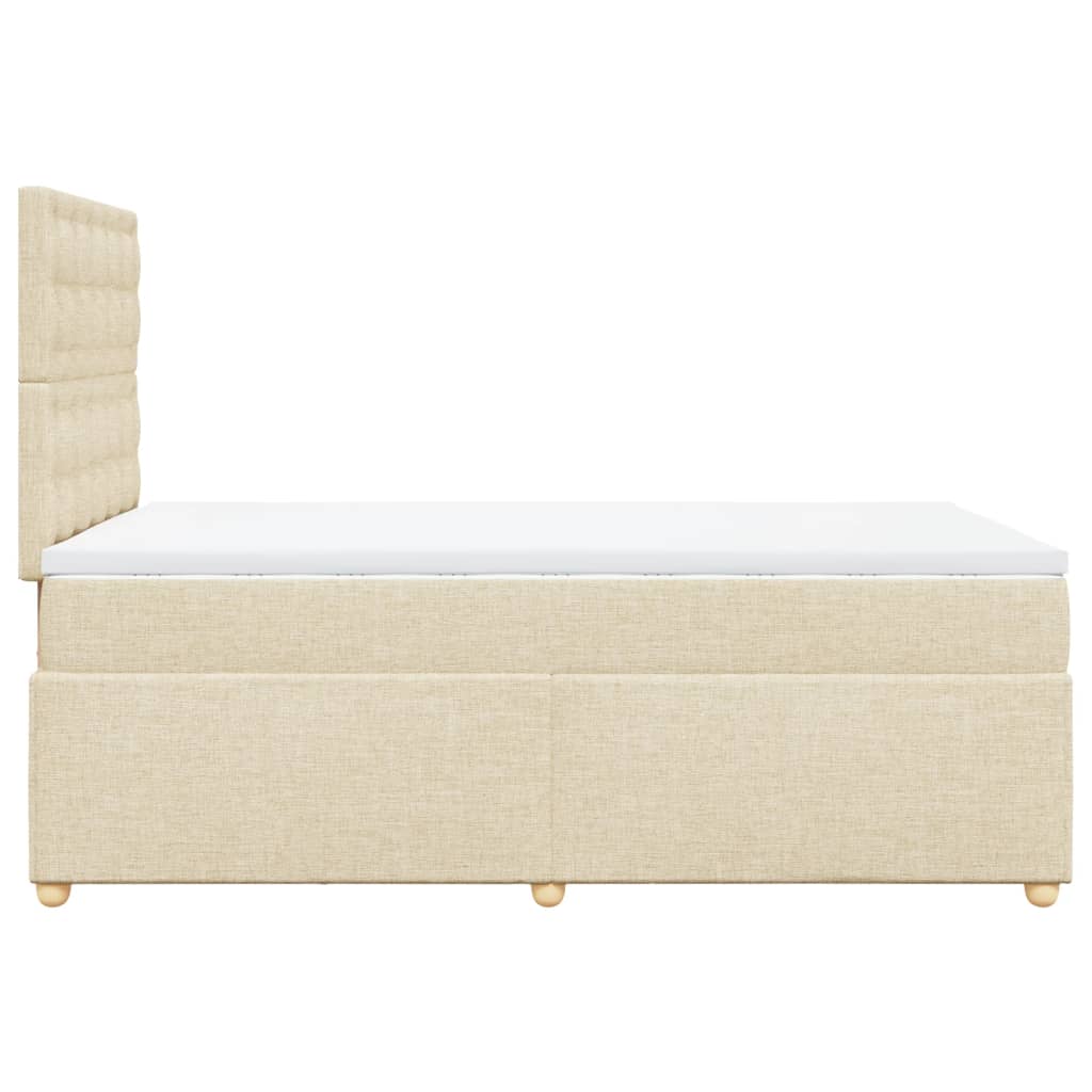 Sommier à lattes de lit avec matelas crème 120x190 cm tissu - XIOS
