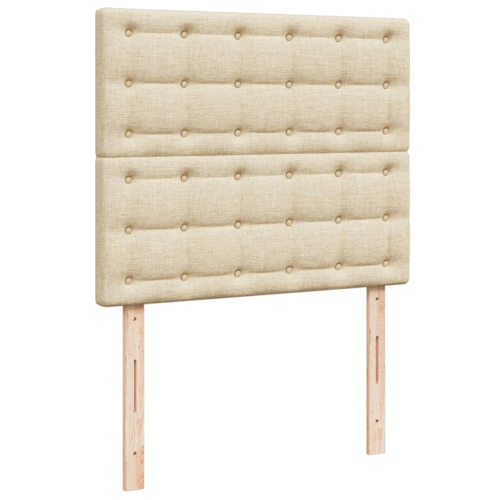 Sommier à lattes de lit avec matelas crème 120x190 cm tissu - XIOS