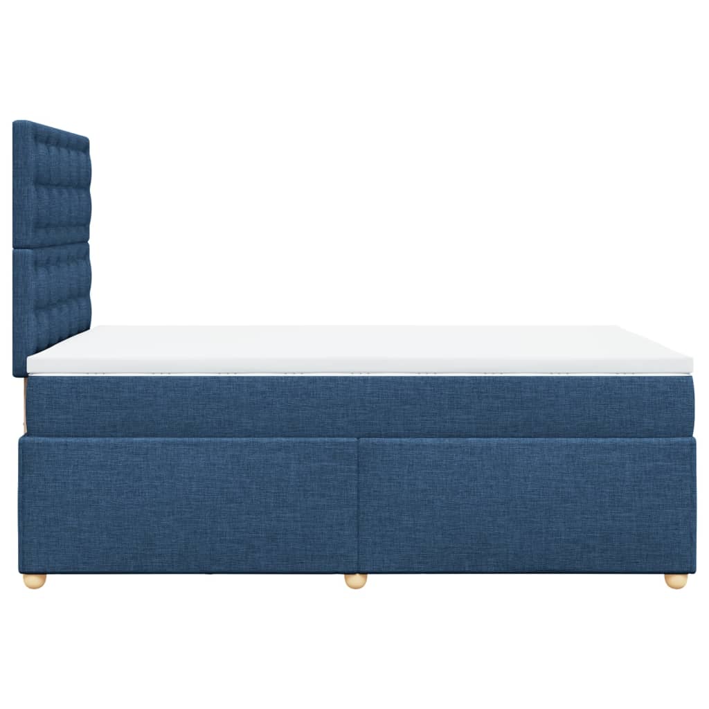 Sommier à lattes de lit avec matelas bleu 120x190 cm tissu - XIOS