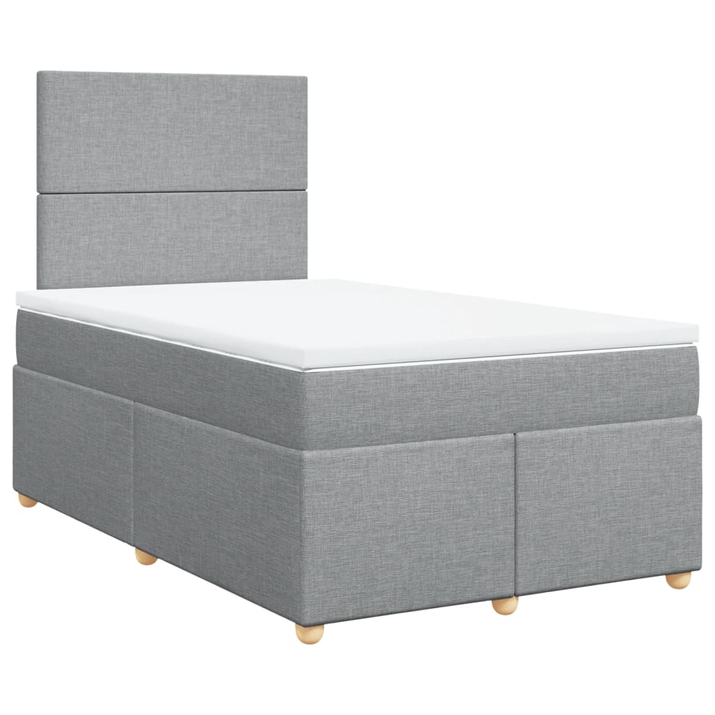 Sommier à lattes de lit avec matelas Gris clair 120x200cm Tissu - XIOS