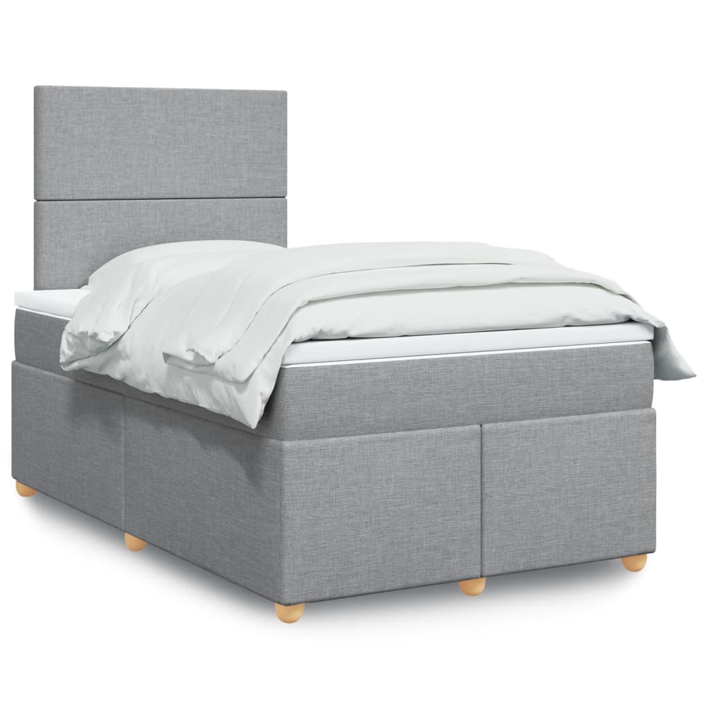 Sommier à lattes de lit avec matelas Gris clair 120x200cm Tissu - XIOS