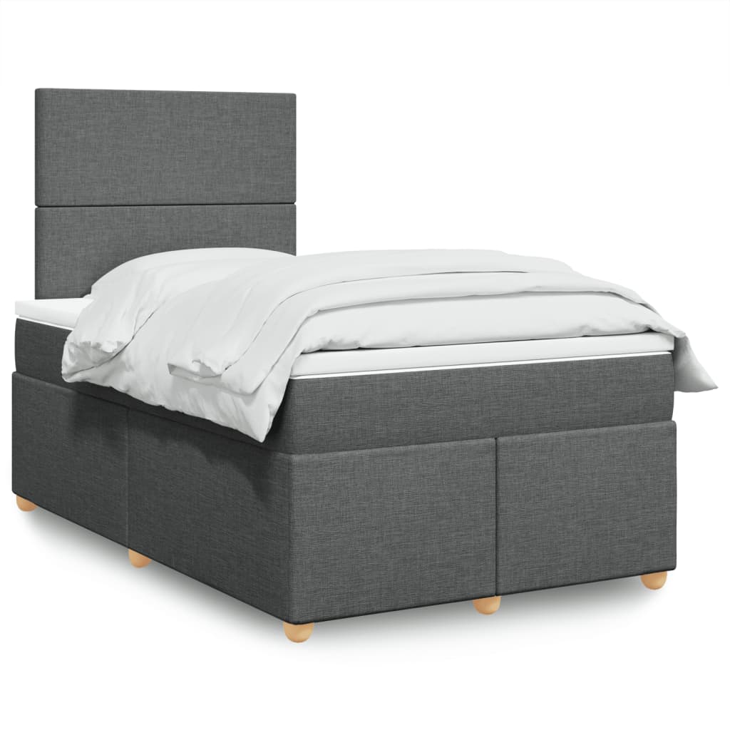 Sommier à lattes de lit avec matelas Gris foncé 120x200cm Tissu - XIOS