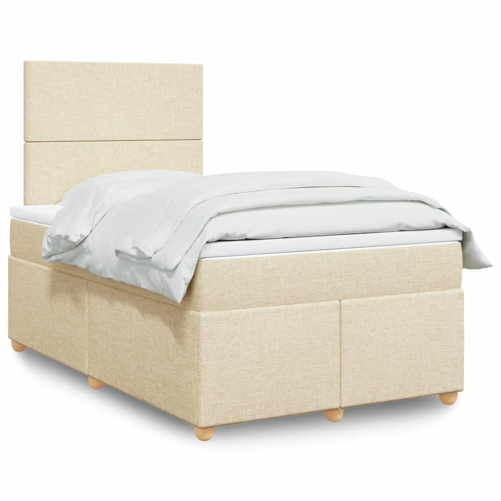 Sommier à lattes de lit avec matelas Crème 120x200 cm Tissu - XIOS