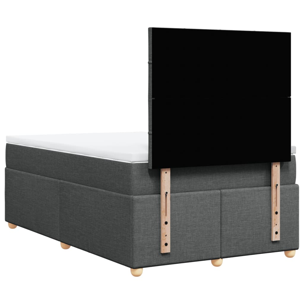 Sommier à lattes de lit avec matelas Gris foncé 120x200cm Tissu - XIOS