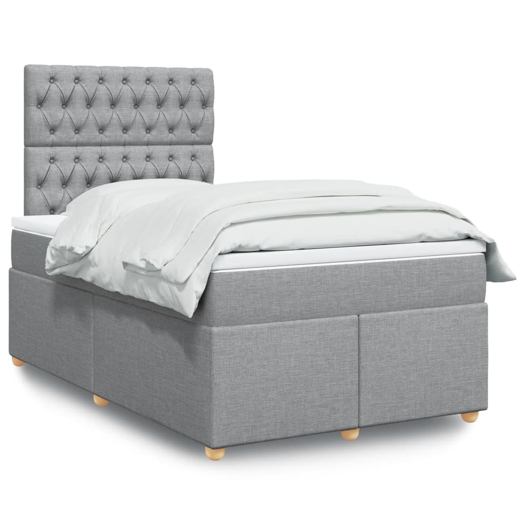 Sommier à lattes de lit avec matelas Gris clair 120x200cm Tissu - XIOS