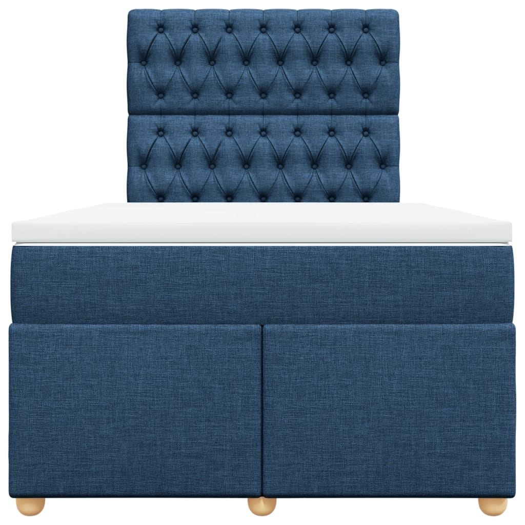 Sommier à lattes de lit avec matelas Bleu 120x200 cm Tissu - XIOS